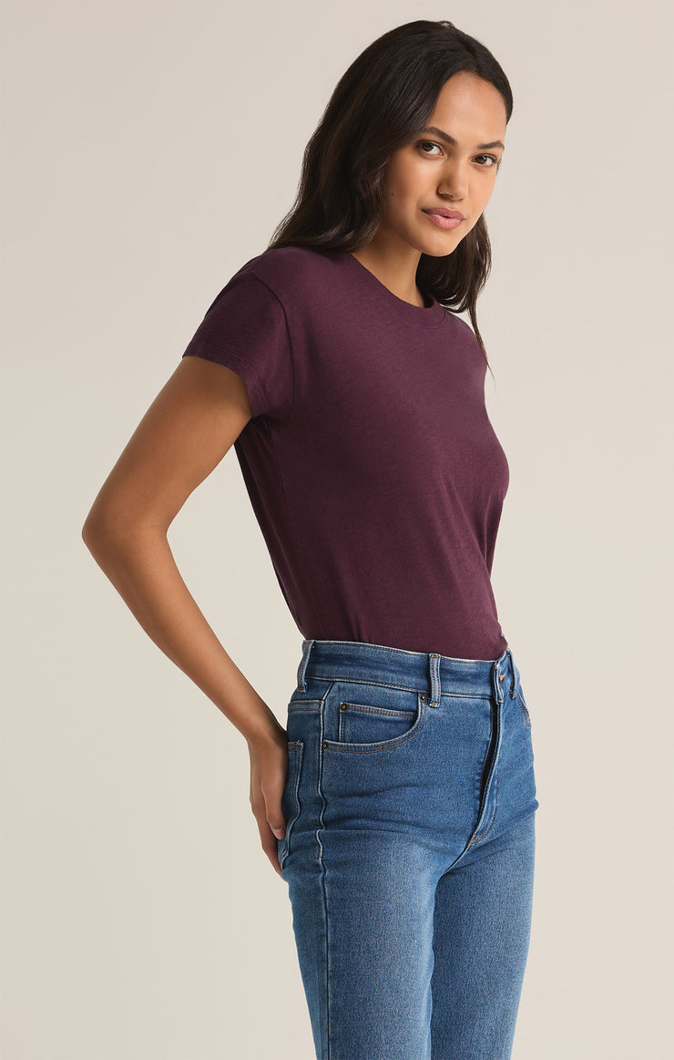 Z Supply Modern Slub Tee-Berry Wine