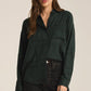 Z Supply River Plaid Button Up-Cyprus Green