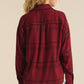 Z Supply River Plaid Button Up-Red Dahlia