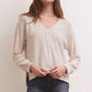 Z Supply Wilder Cloud V-Neck L/S Top-Light Oatmeal