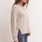 Z Supply Wilder Cloud V-Neck L/S Top-Light Oatmeal