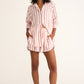 Z Supply Perfect Linen Striped Top - Cabana Red