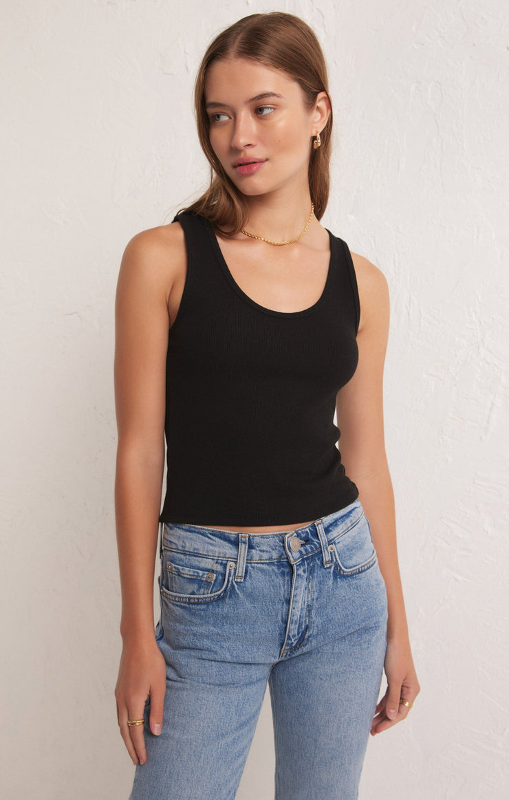 Z Supply Easy Rib Top-Black