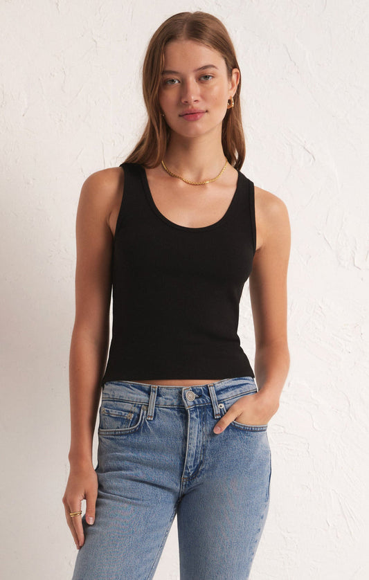 Z Supply Easy Rib Top-Black