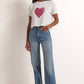 Z Supply You Are My Heart Cropped Tee-White