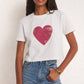 Z Supply You Are My Heart Cropped Tee-White