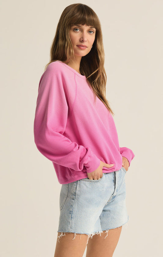 Z Supply Washed Ashore Sweatshirt-Heartbreaker Pink