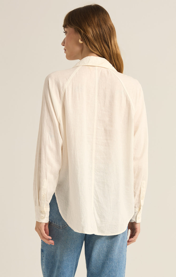 Z Supply Perfect Linen Top-White