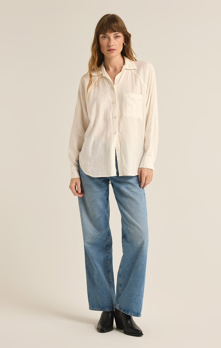 Z Supply Perfect Linen Top-White