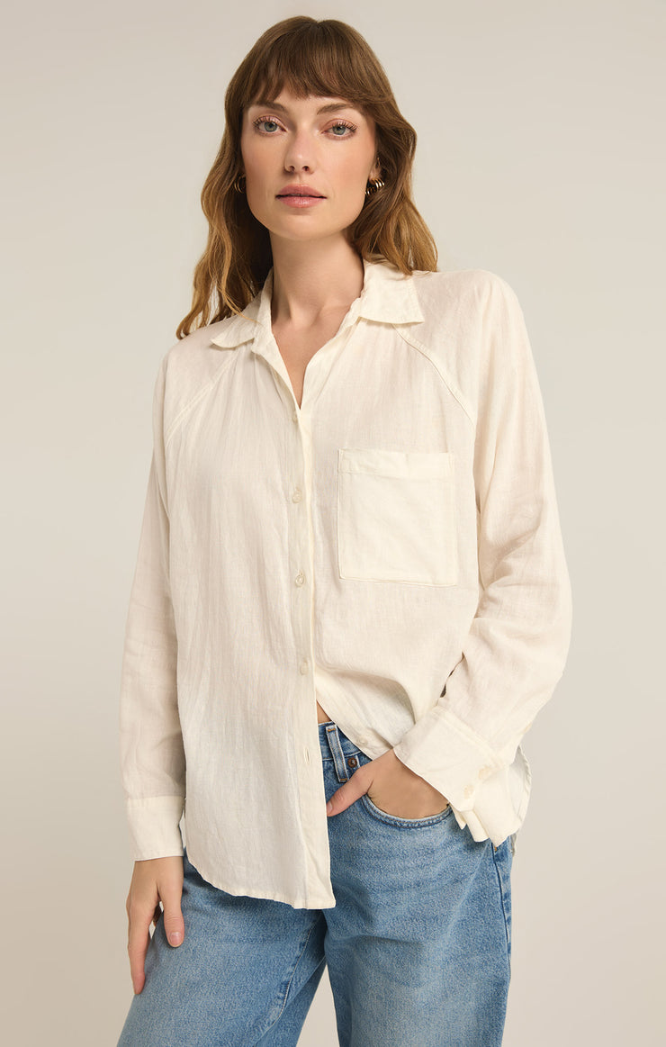 Z Supply Perfect Linen Top-White