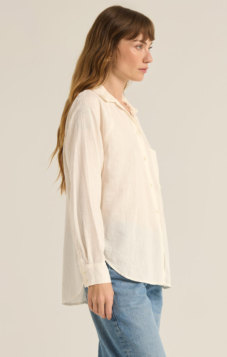 Z Supply Perfect Linen Top-White