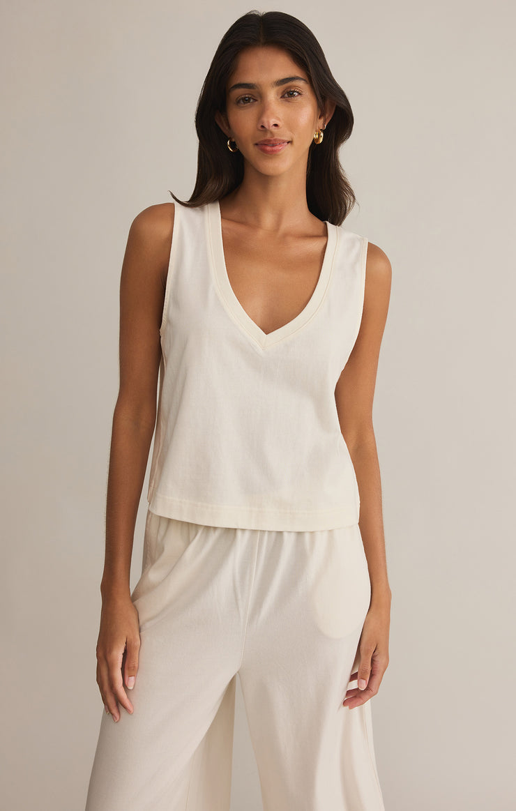 Z Supply Sloane V-Neck Top - Sea Salt