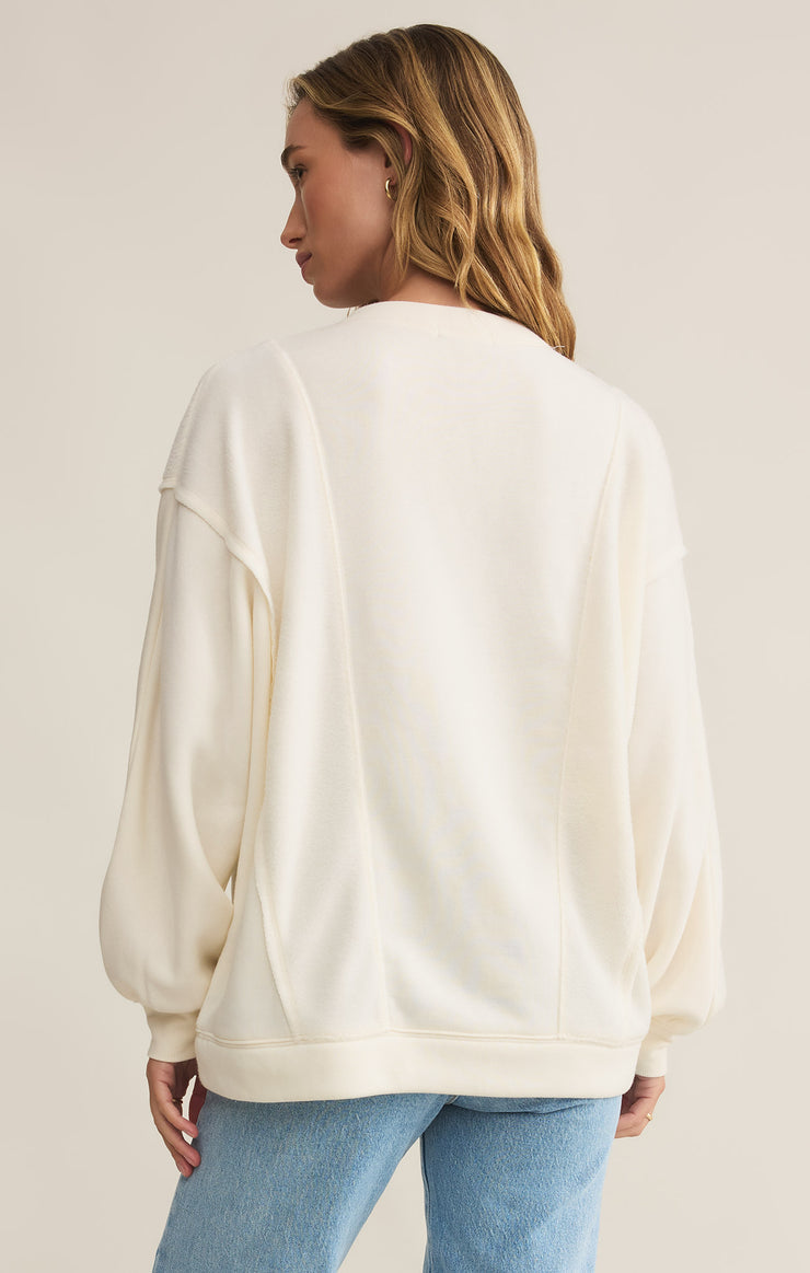 Z Supply Out of Towner Sweatshirt-Sea Salt