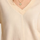 Z Supply Off the Clock Cozy V-Neck Sweatshirt- Sea Salt