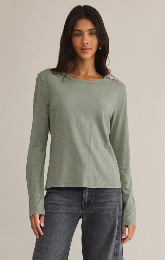 Z Supply Arlet Slub Tee-Sage Green