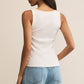 Z Supply Jaidynn Whipstitch Rib Tank - White