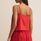 Z Supply Fiore Satin Crop Tank - Cabana Red