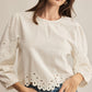 Z Supply Ambroise Embroidered Linen Top - White