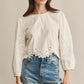 Z Supply Ambroise Embroidered Linen Top - White