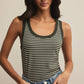Z Supply Elin Stripe Rib Tank-Dark Agave