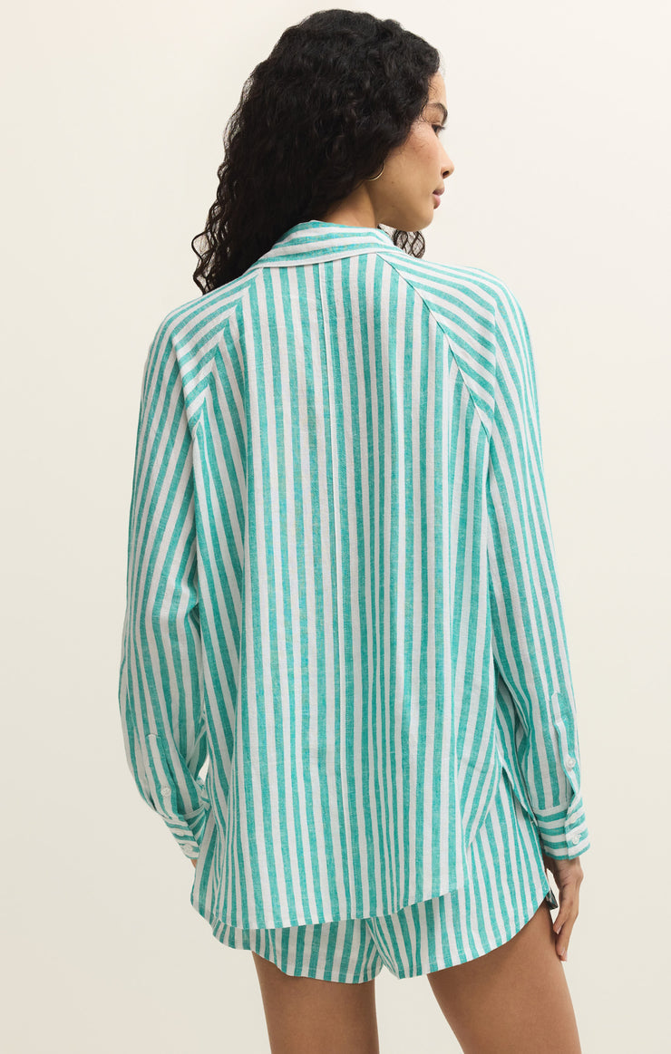 Z Supply Perfect Linen Striped Top-La Palma