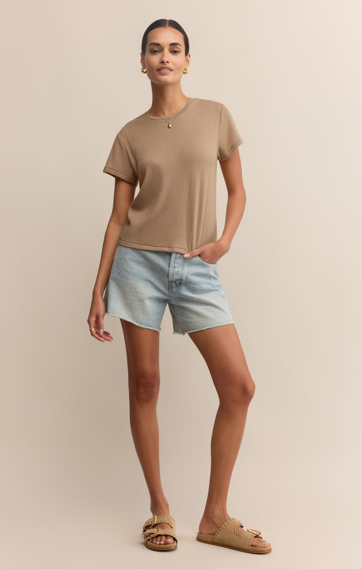 Z Supply Tourist Knit Jersey Tee -Desert Tan