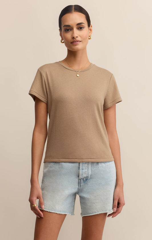 Z Supply Tourist Knit Jersey Tee -Desert Tan