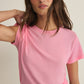 Z Supply Tourist Knit Jersey Tee - Pink Sunrise