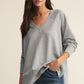 Z Supply Modern V-Neck Weekender - Classic Heather Grey