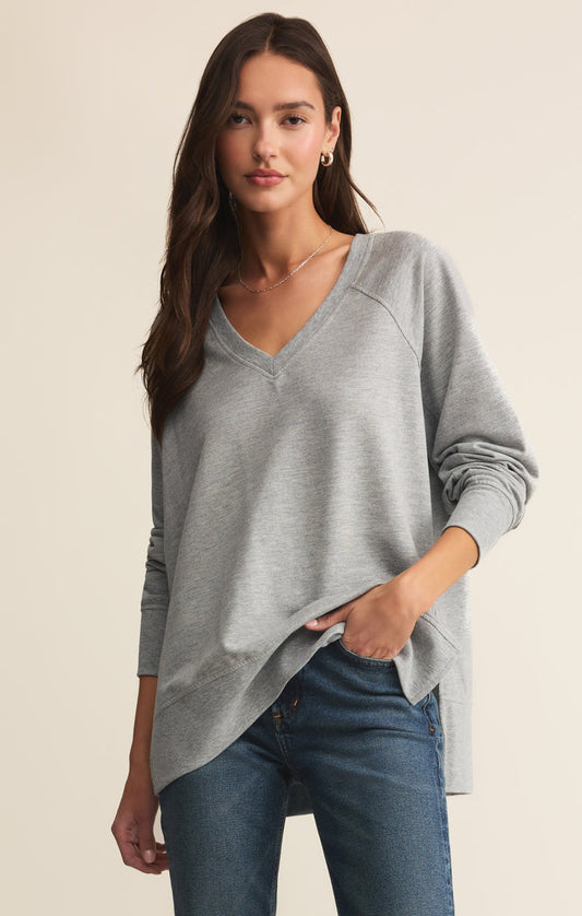 Z Supply Modern V-Neck Weekender - Classic Heather Grey