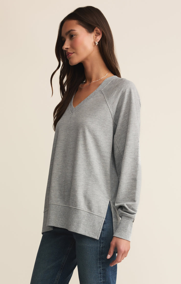 Z Supply Modern V-Neck Weekender - Classic Heather Grey