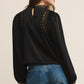 Z Supply Silvana Embroidered Top-Black