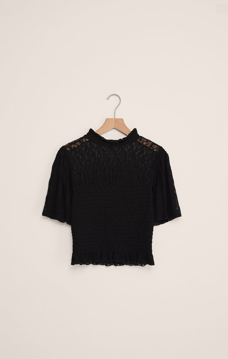 Z Supply Glimpse Lace Top-Black