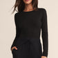 Z Supply Second Skin Long Sleeve Crew - Black