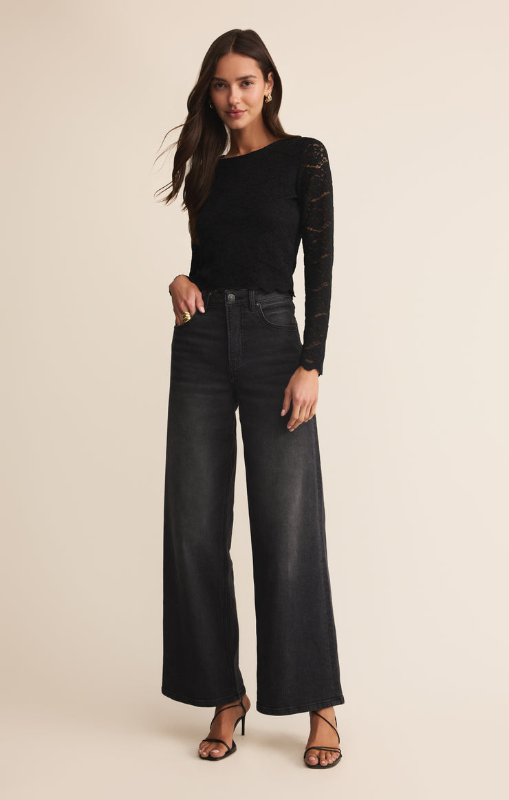 Z Supply Aurora Lace Top-Black