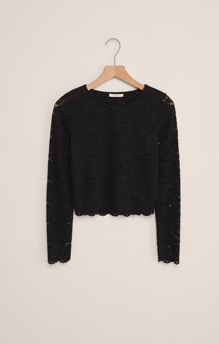 Z Supply Aurora Lace Top-Black