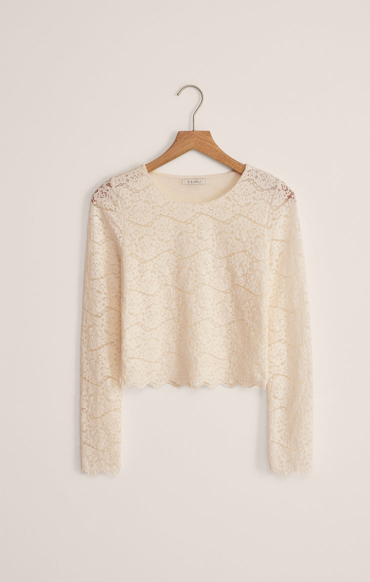 Z Supply Aurora Lace Top-Cloud
