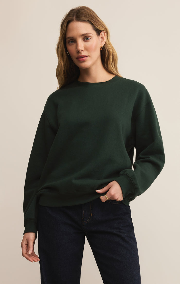 Z Supply Boyfriend Sweatshirt-Garland Green