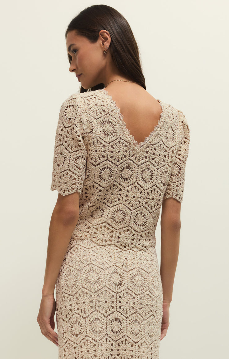 Z Supply Raquel Lace Cropped Top-Natural