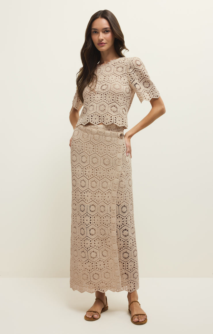 Z Supply Raquel Lace Cropped Top-Natural