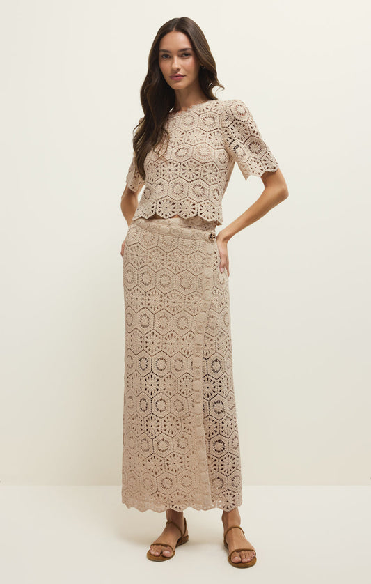 Z Supply Raquel Lace Cropped Top-Natural