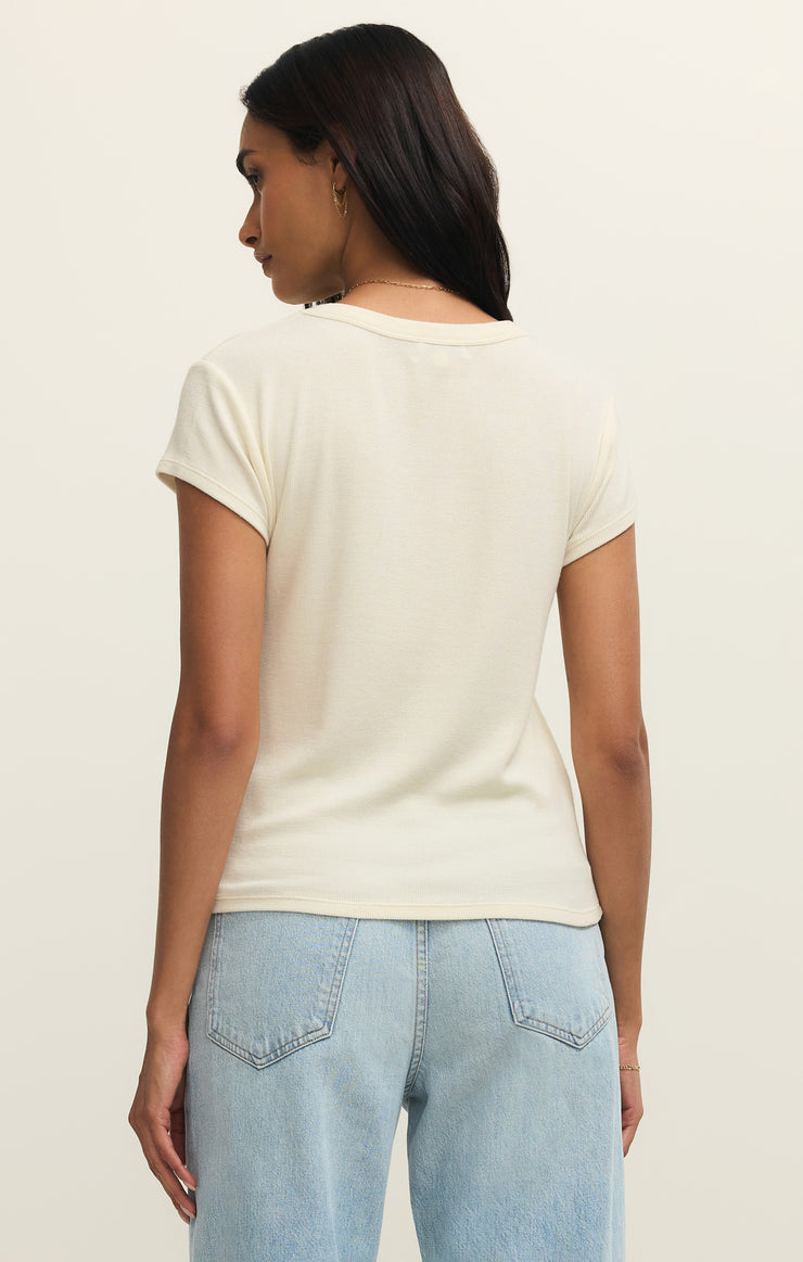 Z Supply Renae Rib S/S Top-Cloud