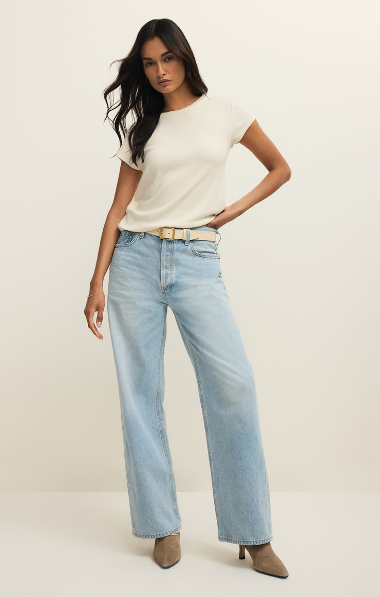 Z Supply Renae Rib S/S Top-Cloud