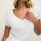 Z Supply Modern Jersey V-Neck Tee-White