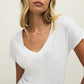 Z Supply Modern Jersey V-Neck Tee-White