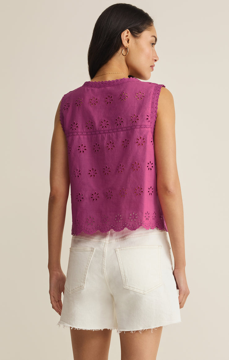 Z Supply Darcy Eyelet Tank - Berry Blush