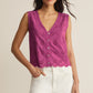 Z Supply Darcy Eyelet Tank - Berry Blush