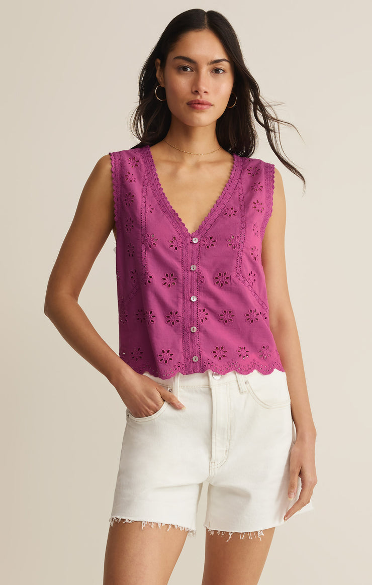 Z Supply Darcy Eyelet Tank - Berry Blush