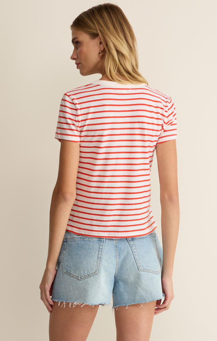 Z Supply Junie Striped Tee - Lychee