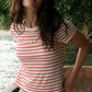 Z Supply Junie Striped Tee - Lychee